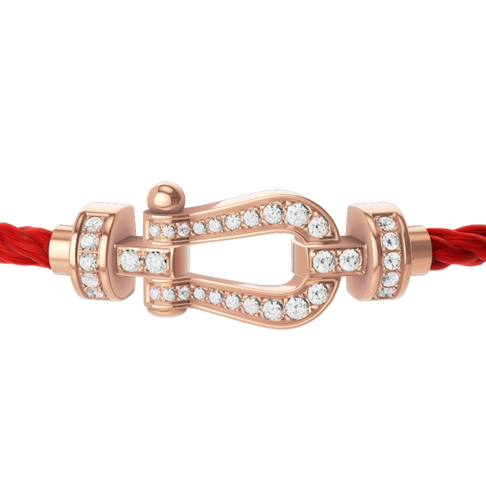 Force 10 Medium Rose Gold and Diamond Pav&eacute; Cable Bracelet image number 1