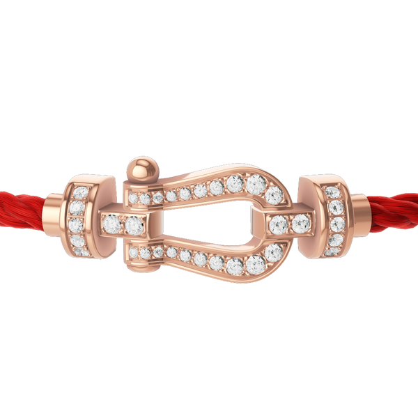 Force 10 Medium Rose Gold and Diamond Pavé Cable Bracelet