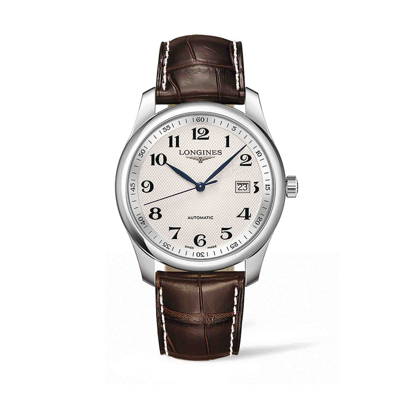 the longines master collection automatic steel silver barleycorn dial alligator strap l27934783 image number 0
