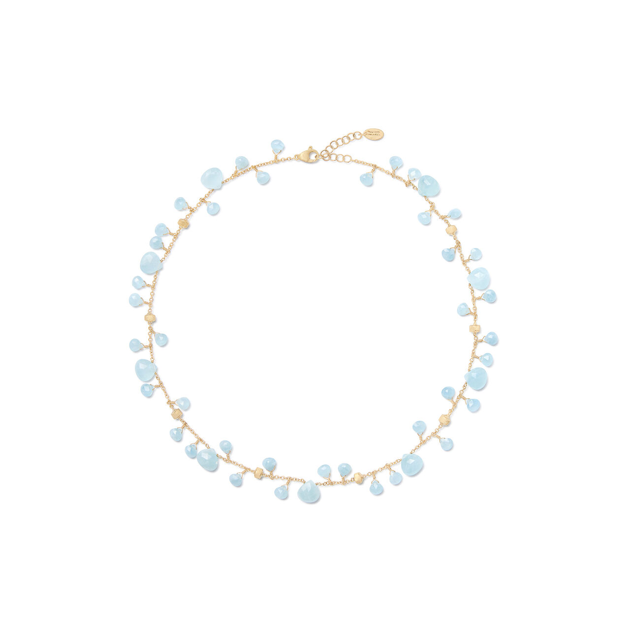Paradise Yellow Gold and Aquamarine Necklace image number 0