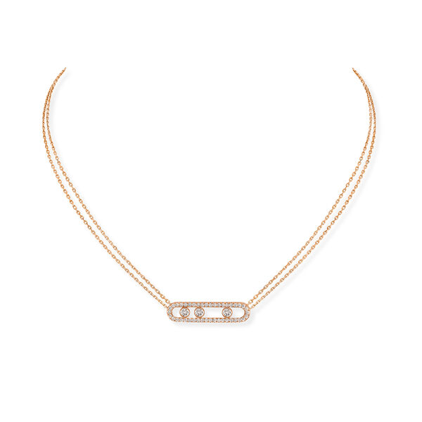 Pendentif Move Classique en or rose avec pavé de diamants