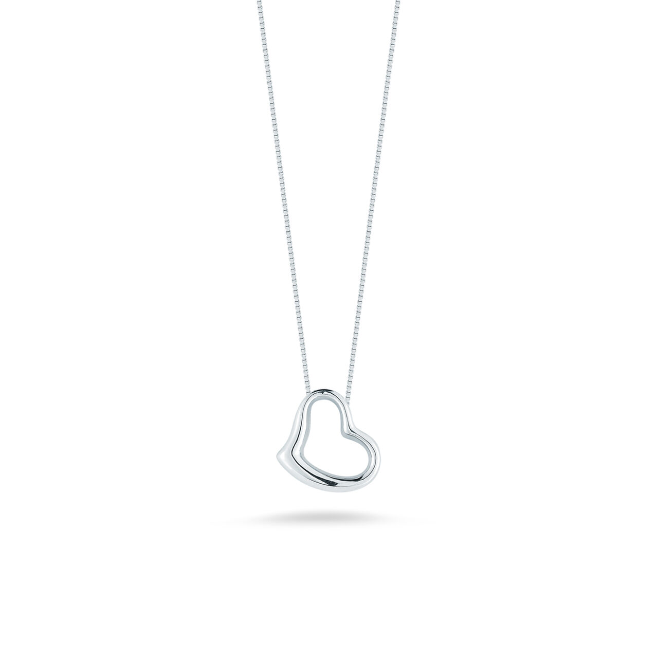 maison birks roberto coin tiny treasures small white gold heart necklace image number 0