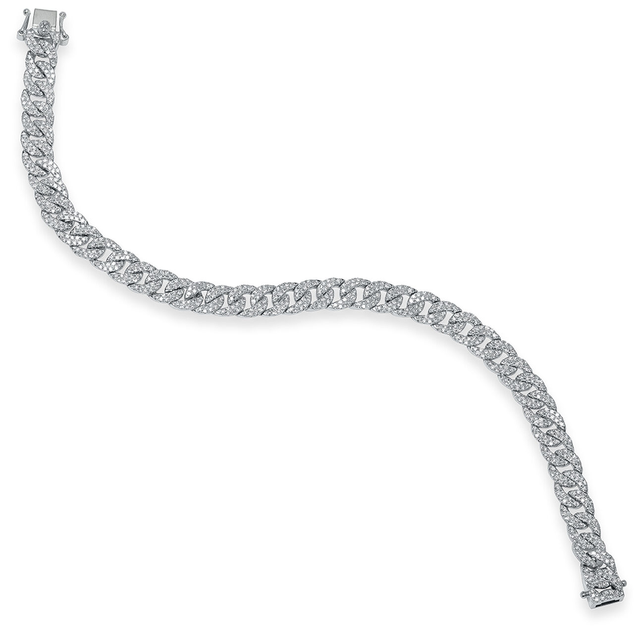 Shy Creation Kate White Gold and Diamond Pav&eacute; Link Bracelet SC55005671V2B Open image number 2