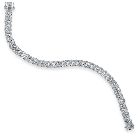 Shy Creation Kate White Gold and Diamond Pav&eacute; Link Bracelet SC55005671V2B Open image number 2