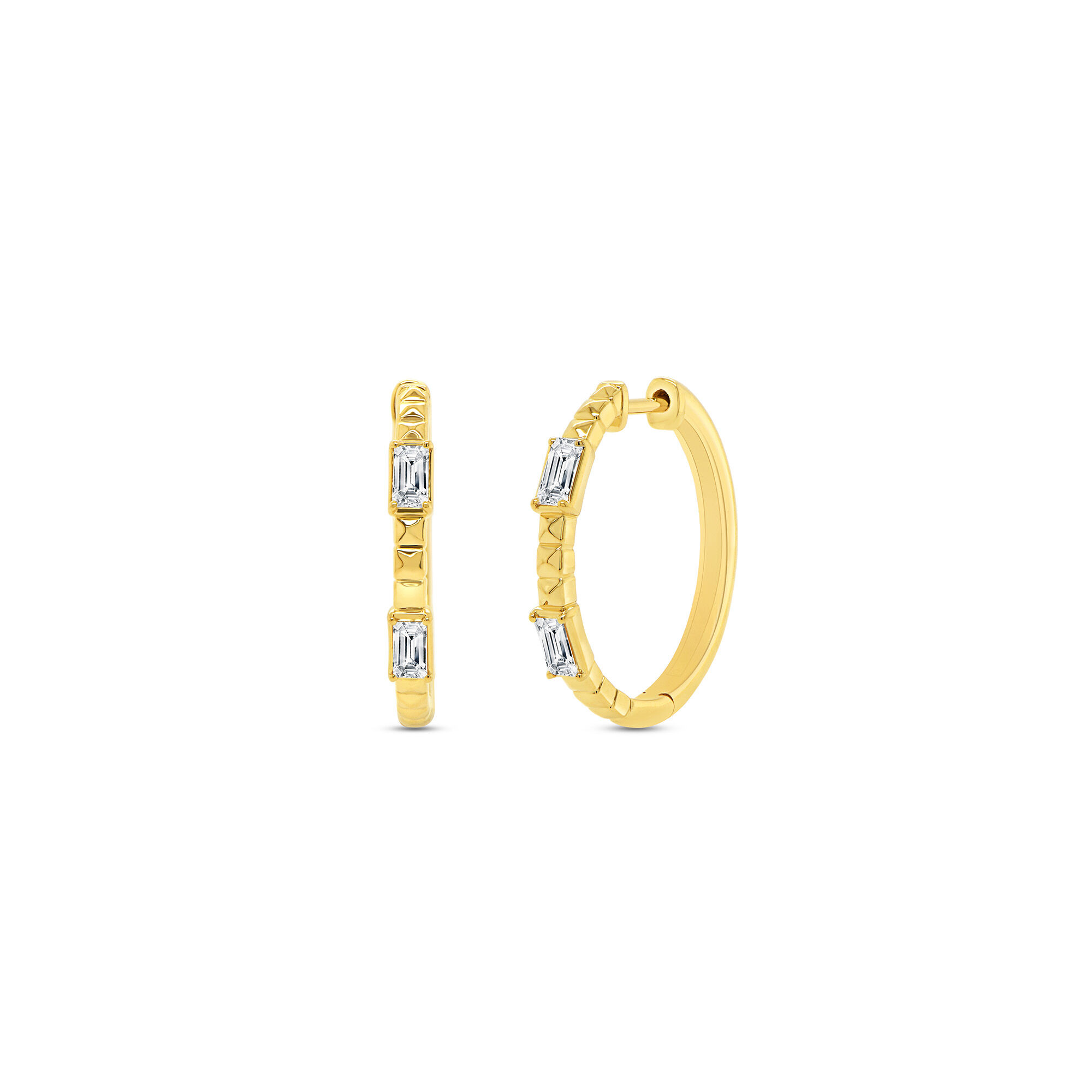 Alexandria Yellow Gold and Diamond Hoop Earrings