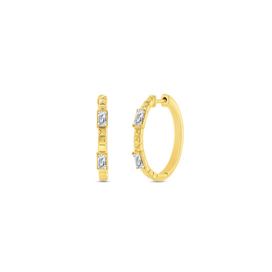 Uneek Alexandria Yellow Gold and Diamond Hoop Earrings image number 0