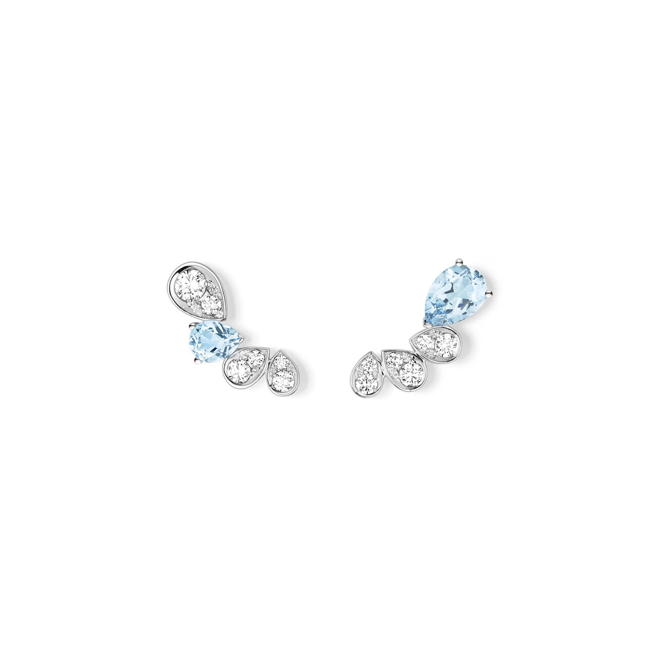 chaumet josephine ronde d aigrettes white gold diamond aquamarine earrings 84377 front image number 0