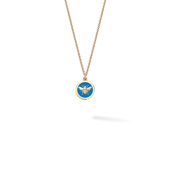 Bijoux Birks Bee Chic Small Blue Enamel And Yellow Gold Round Medallion image number 0