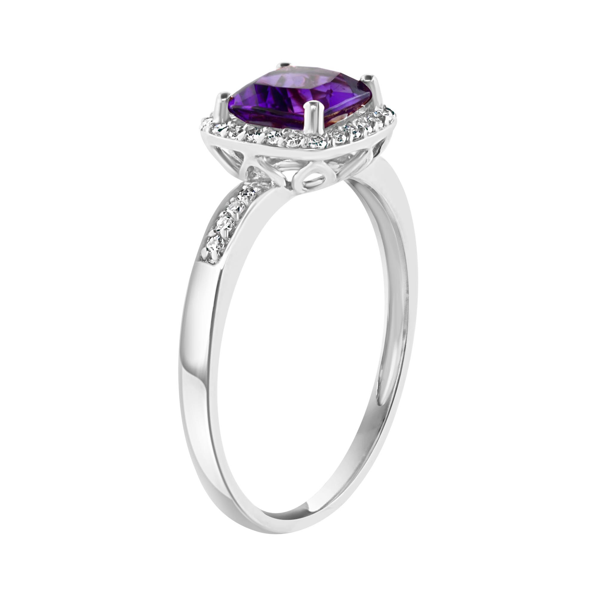 Platinum amethyst clearance engagement ring