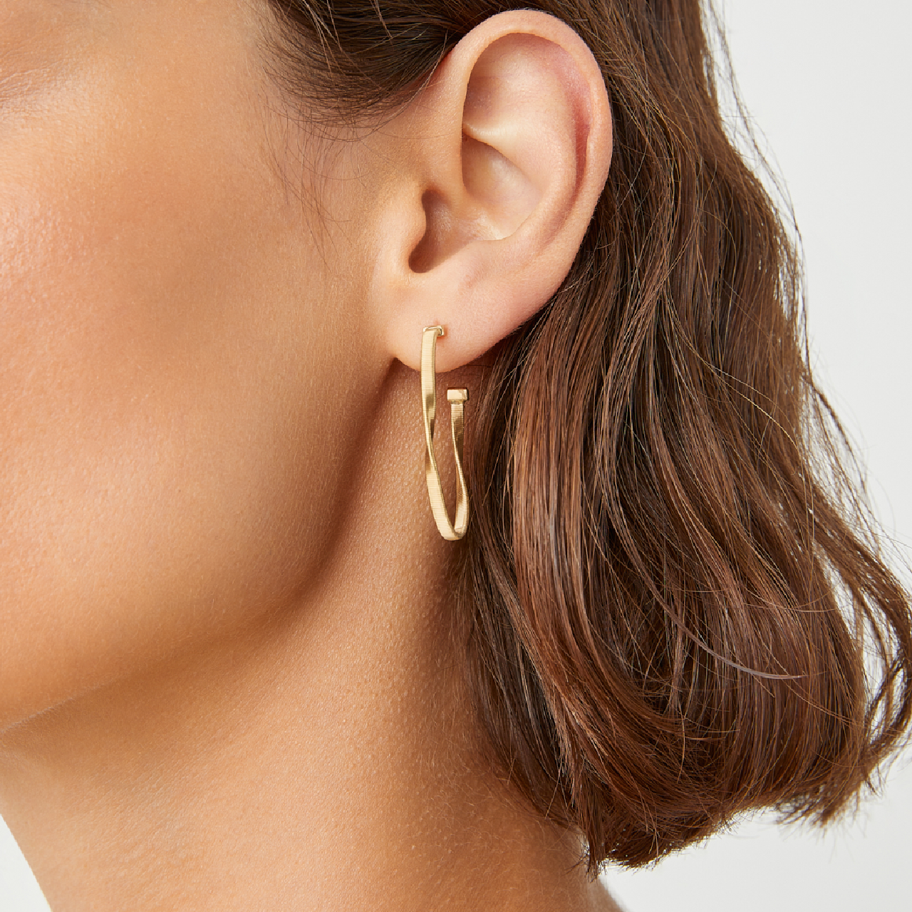 Marco Bicego Marrakech Yellow Gold Hoop Earrings On Model image number 1
