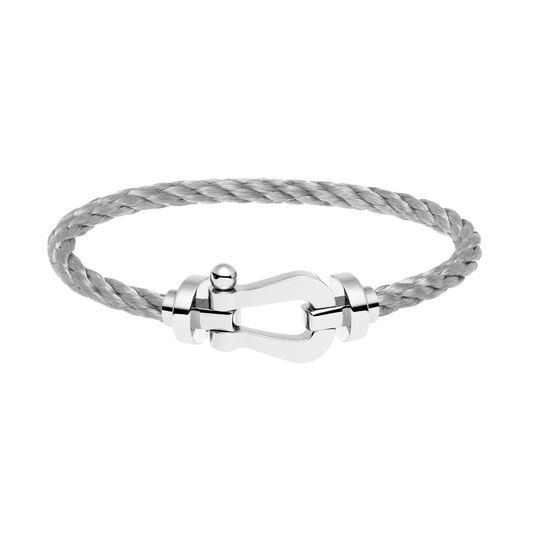 Force 10 Large White Gold Cable Bracelet image number 0