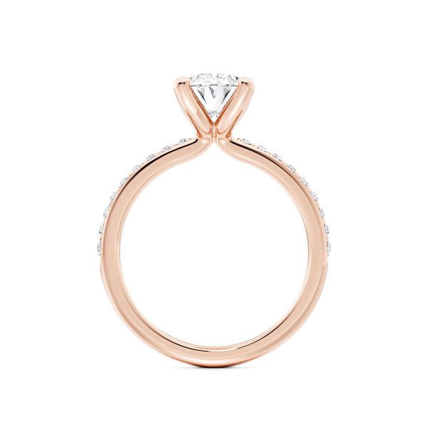 Rose Gold Oval Cut Diamond Engagement Ring with Diamond Band