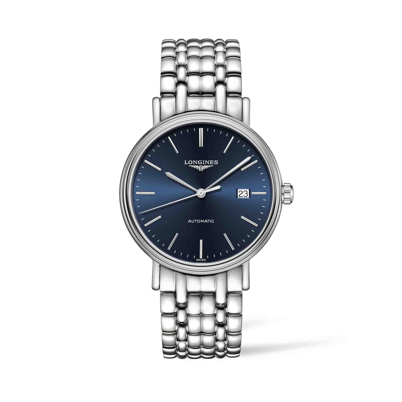 maison birks longines presence 40mm automatic stainless steel sunray blue dial l49224926 image number 0