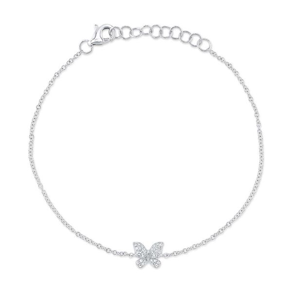 Bracelet papillon Kate en or blanc pav&eacute; de diamants