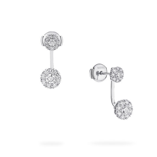 Birks Snowflake Boucles d'oreilles balanciers rondes avec diamants, grande image number 0