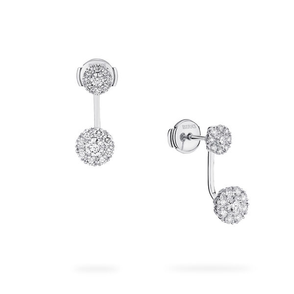 Boucles d'oreilles balanciers rondes avec diamants, grande
