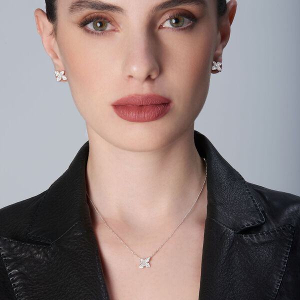 Petit Garden Micro White Gold and Diamond Pav&eacute; Pendant