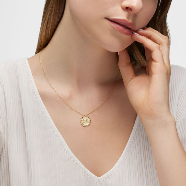 Pendentif Cancer du zodiaque en or jaune