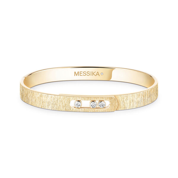 Move Noa Ciselé Yellow Gold and Diamond Bangle