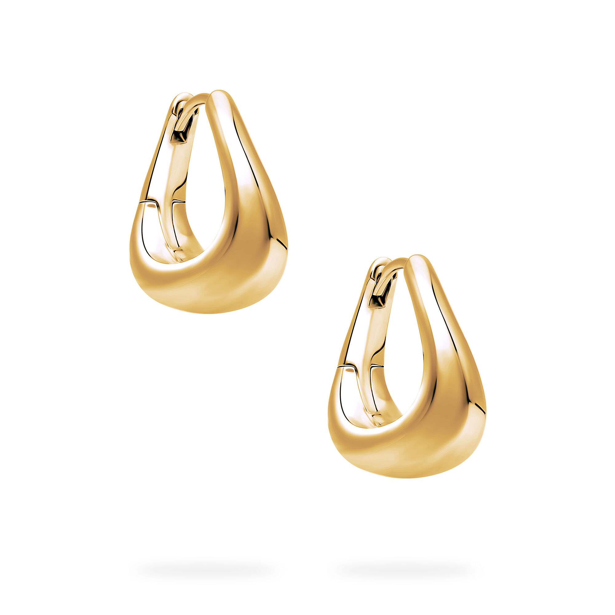 Yellow Gold Curved Hoop Earrings