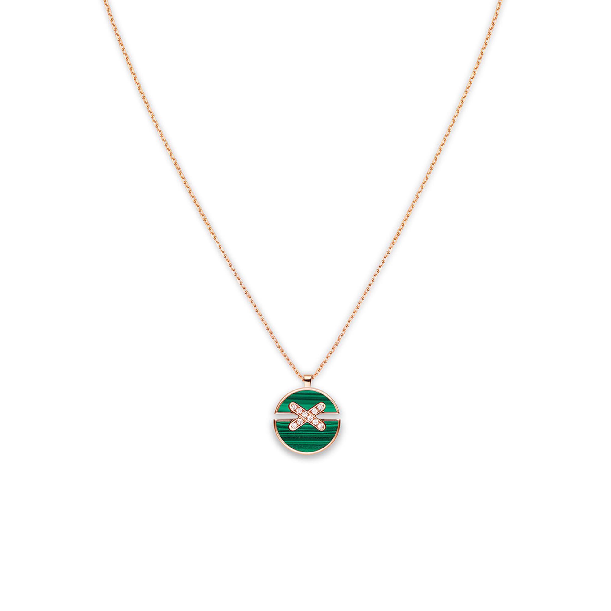 Jeux De Liens Harmony Medium Rose Gold Malachite and Diamond