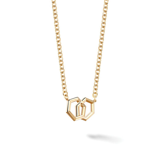 Bijoux Birks Bee Chic Bold Yellow Gold Hexagons Interlocking Pendant image number 2
