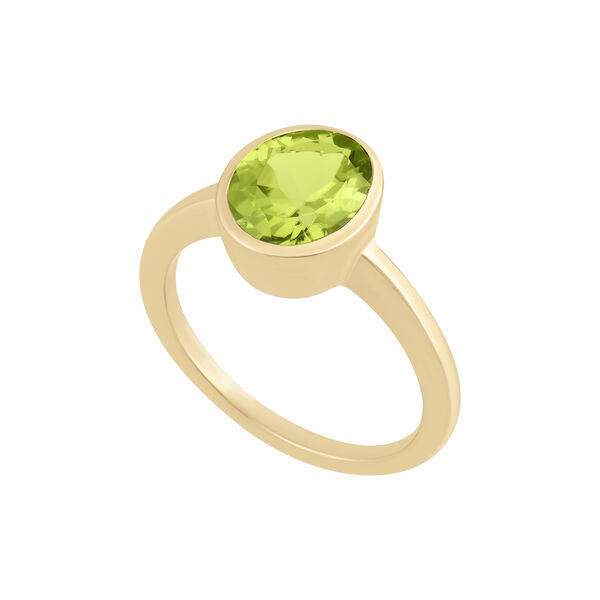 Bezel Set Oval Peridot Ring