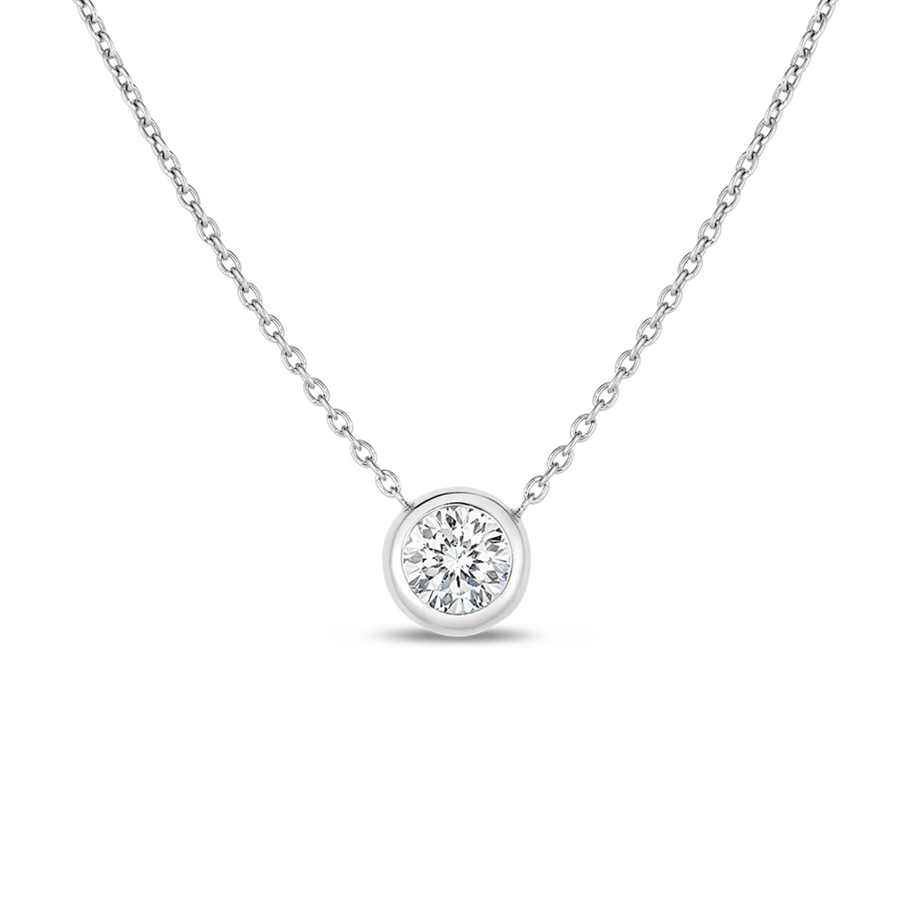 maison birks roberto coin diamonds by the inch white gold 0 38ct diamond station necklace image number 0