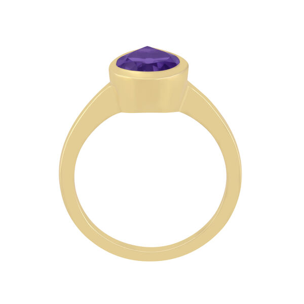 Bezel Set Pear Shape Amethyst Ring