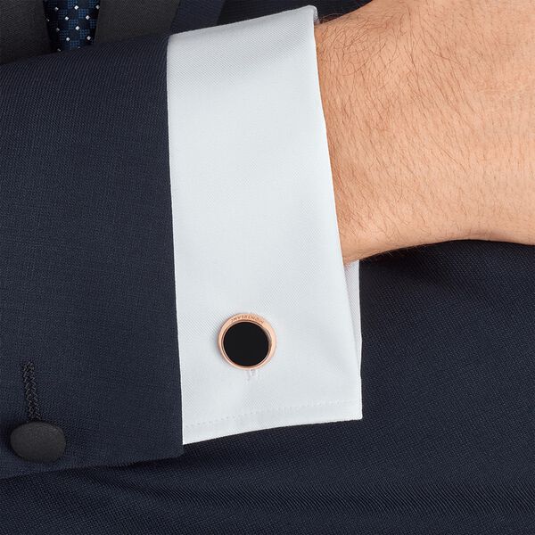 Meisterstück Red PVD Stainless Steel and Onyx Cufflinks