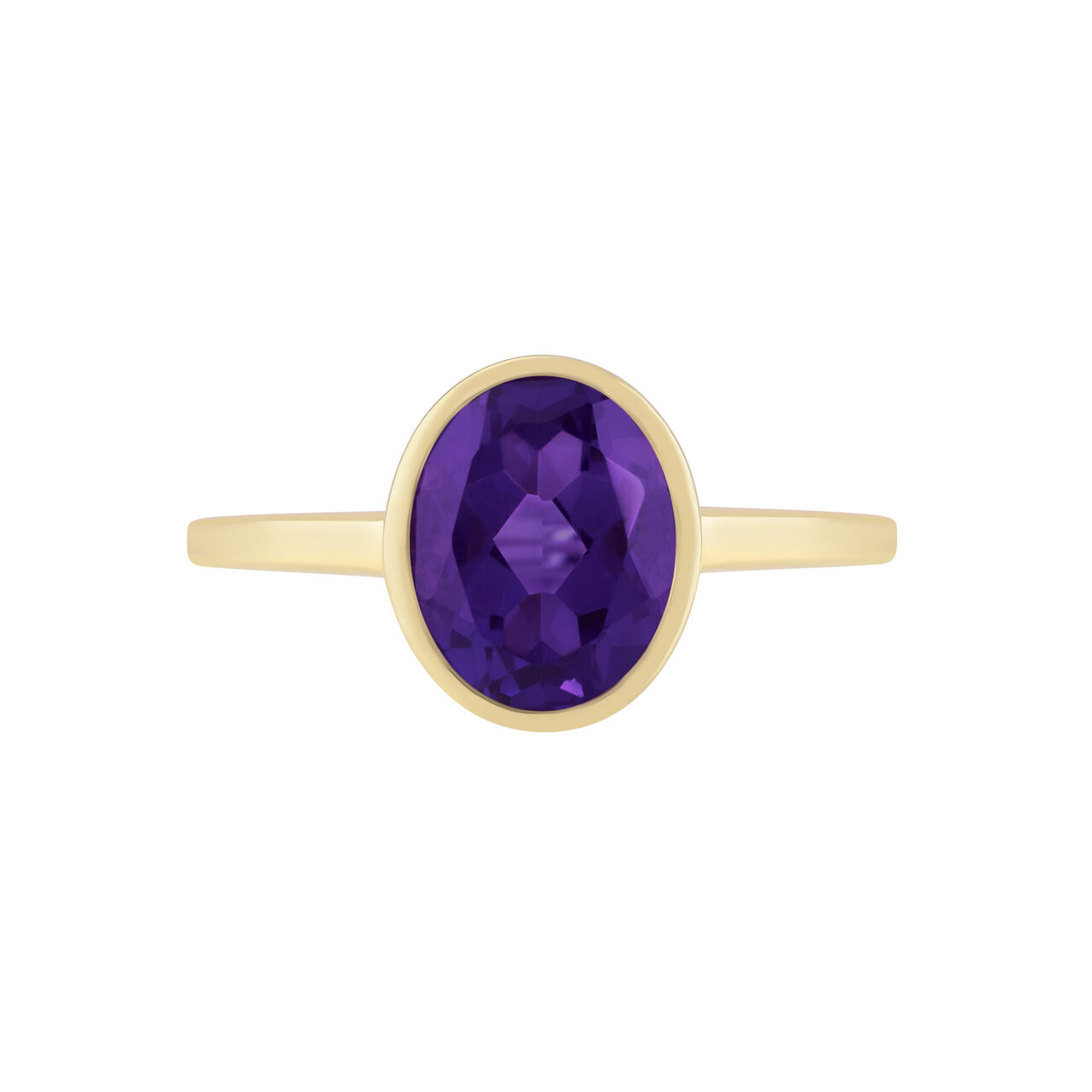 Bezel set Oval Amethyst Ring image number 0