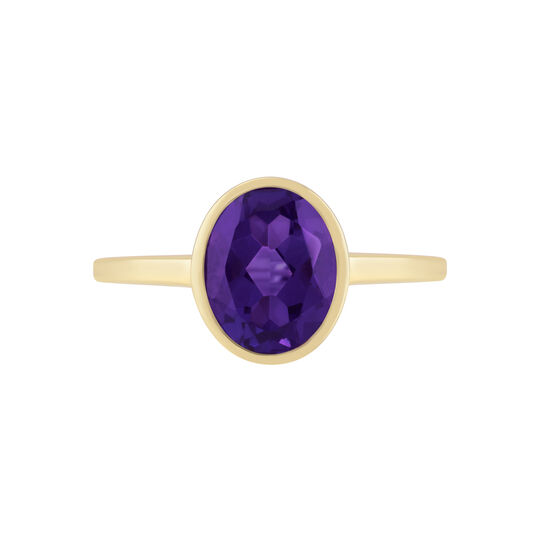 Bezel set Oval Amethyst Ring image number 0