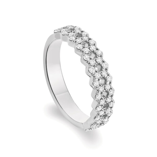 Alliance en or blanc sertie de diamants