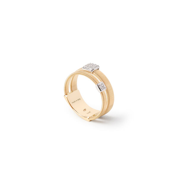 Bague Masai en or jaune avec diamants