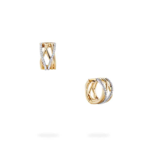 Boucles d'oreilles en diamants et or jaune, petites