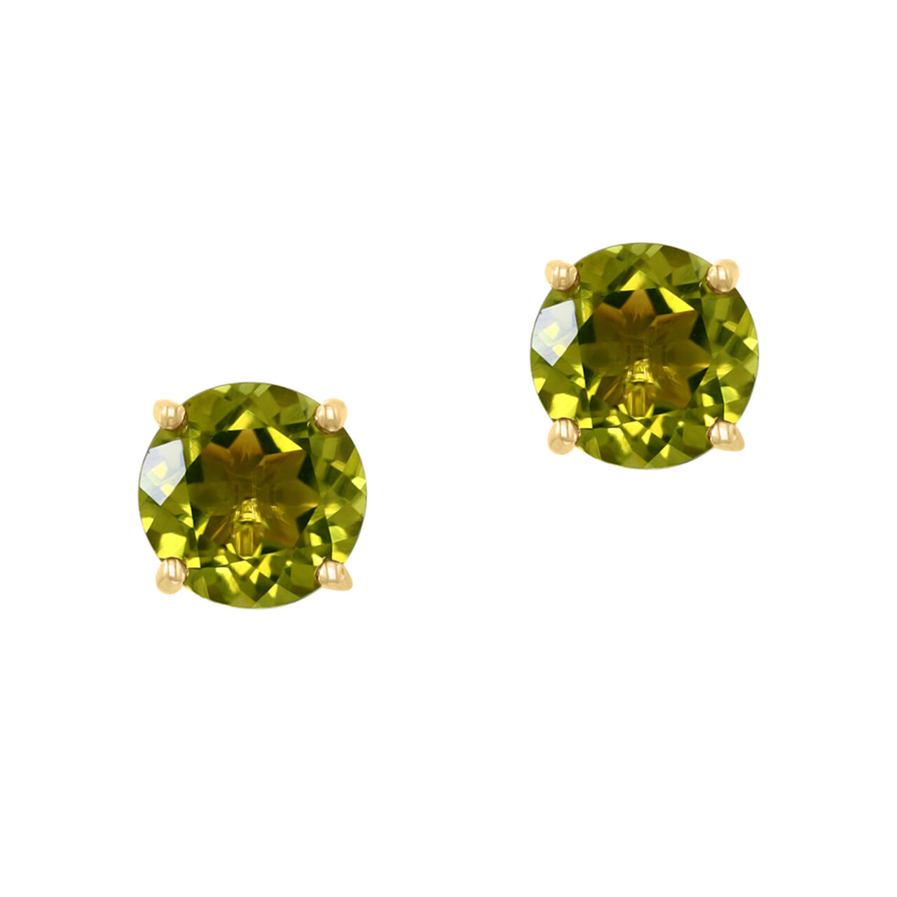 Yellow Gold and Peridot Stud Earrings image number 0