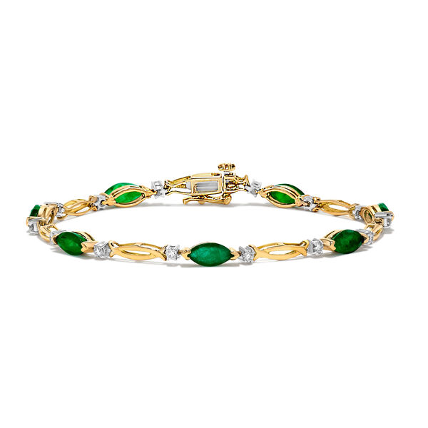 Bracelet tennis émeraude et diamant