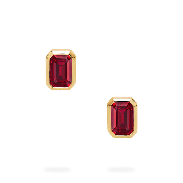 Yellow Gold Ruby Stud Earrings