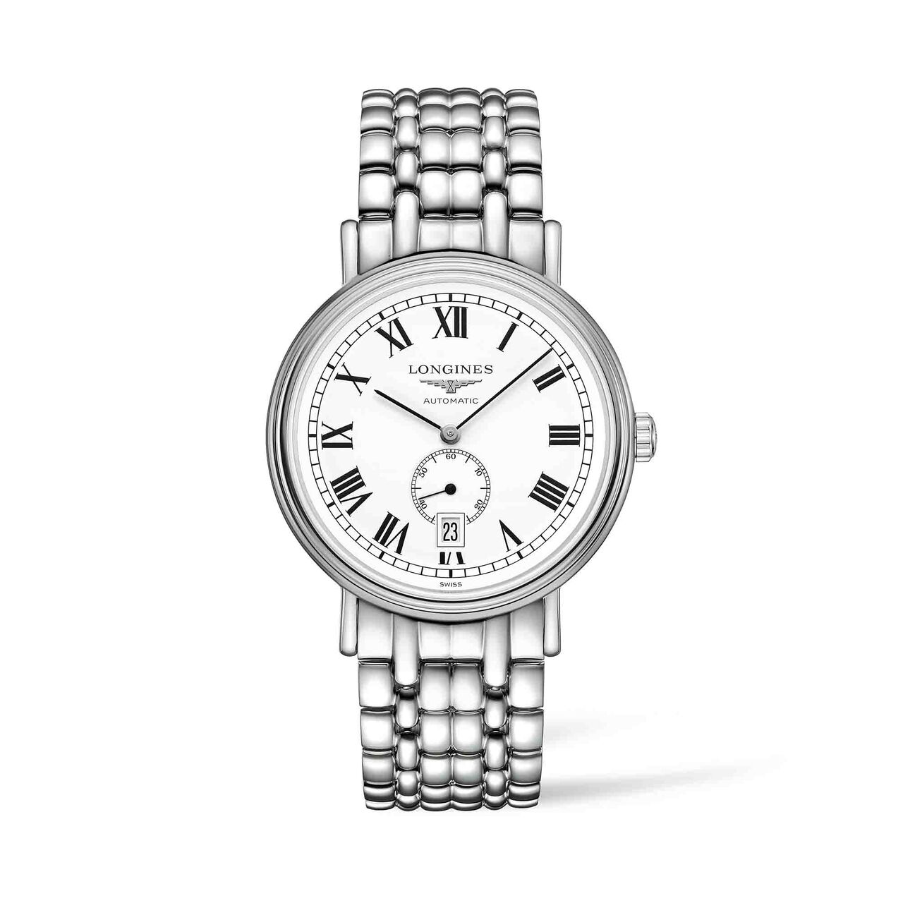 maison birks longines presence 40mm automatic stainless steel mat white dial l49054116 image number 0