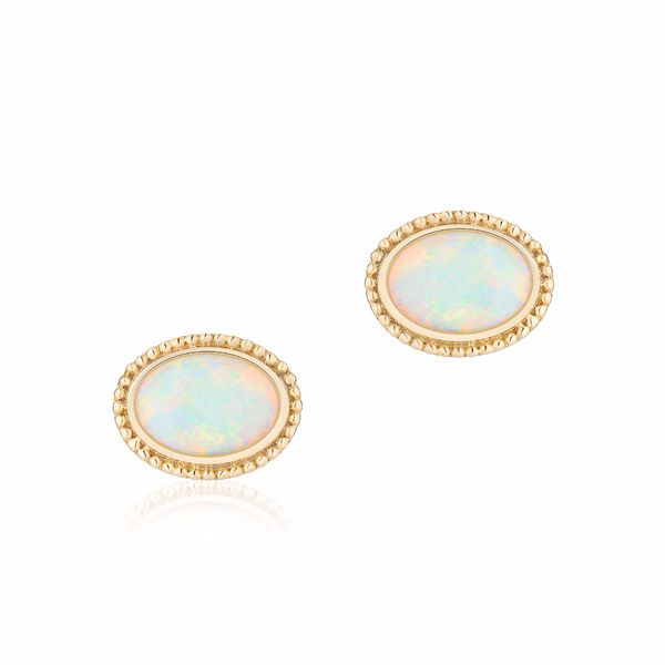 Yellow Gold and Opal Earrings
