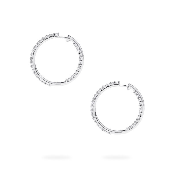 White Gold & Diamond Hoop Earrings