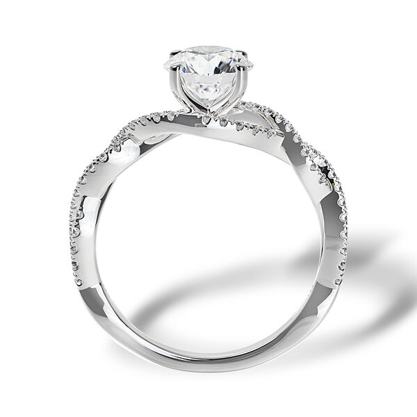 Round Solitaire Diamond Engagement Ring With Twisted Band