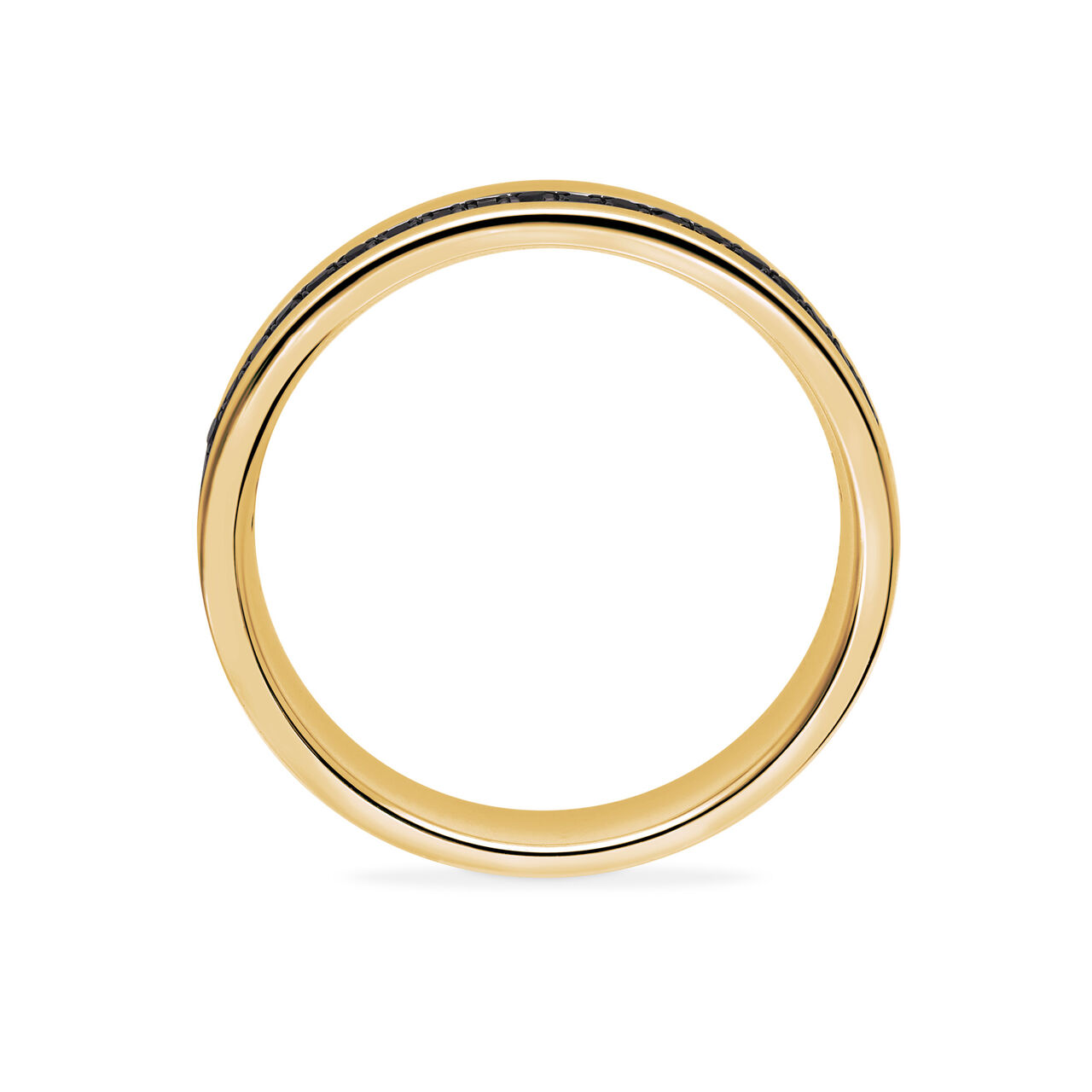 Birks Essentiels Bague pour homme en or jaune avec diamants noirs image number 3