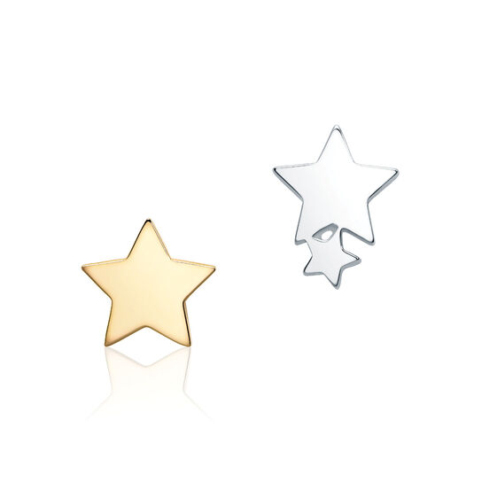 Boucles d'oreilles étoile filante en argent unique image number 3