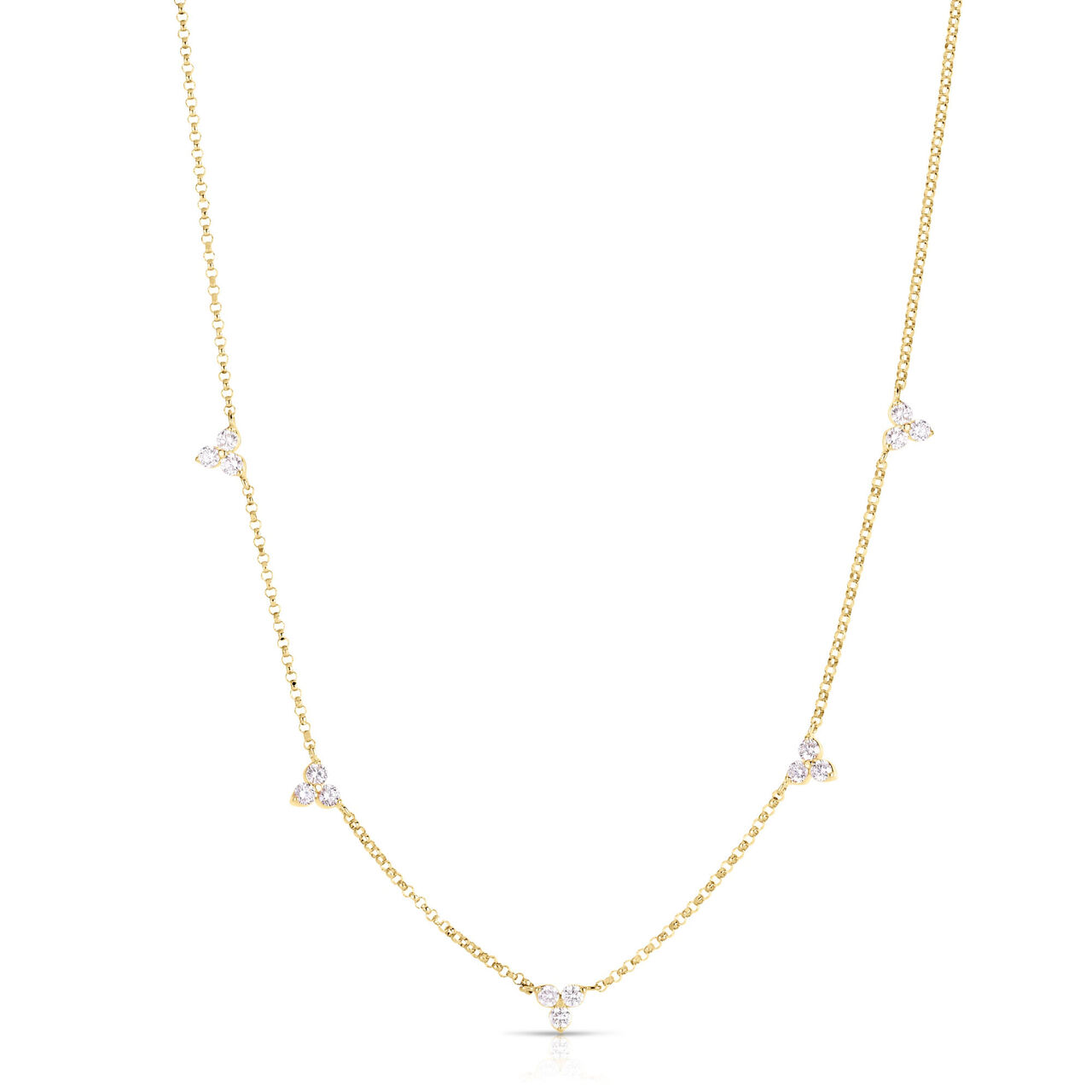 Diamonds By The Inch Yellow Gold and diamond 5 Sation Necklace image number 0