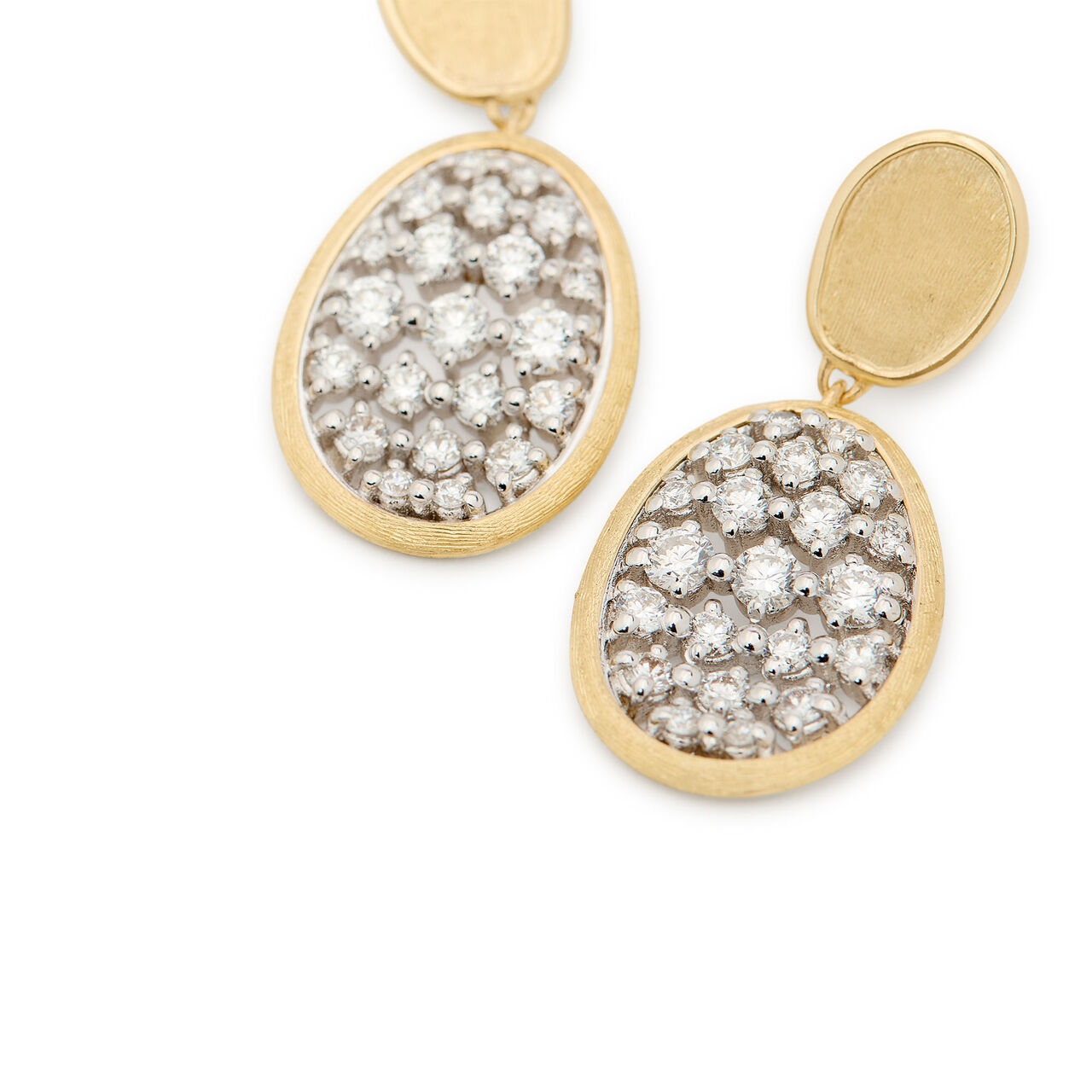 Marco Bicego Lunaria Yellow Gold and Diamond Drop Earrings image number 2