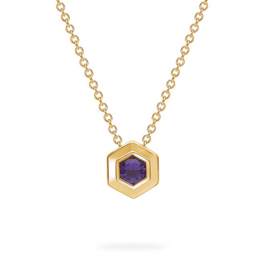 Birks Bee Chic Yellow Gold Birthstone Pendant, Amethyst image number 0