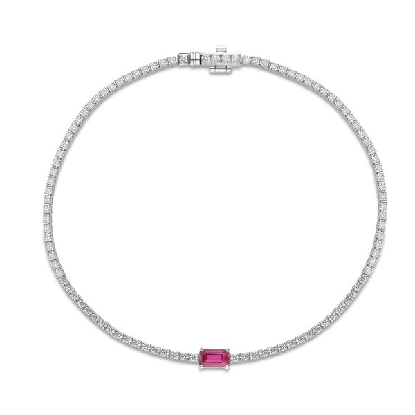 Bracelet en Or Blanc avec Diamants et Rubis