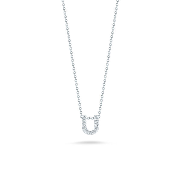 Tiny Treasures Love Letter U White Gold DiamondNecklace