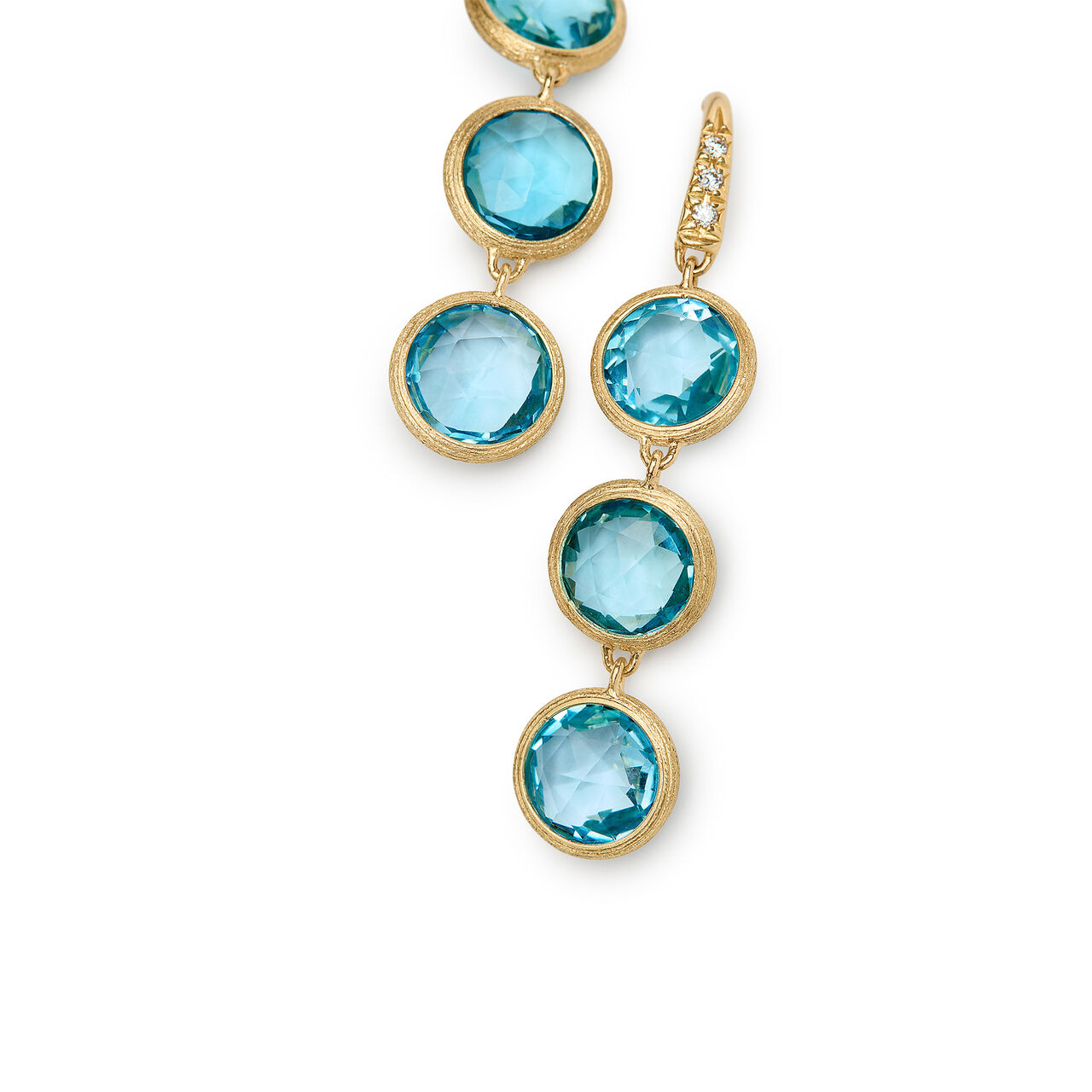 Marco Bicego Jaipur Colour Yellow Gold, Diamond and Topaz Earrings image number 2